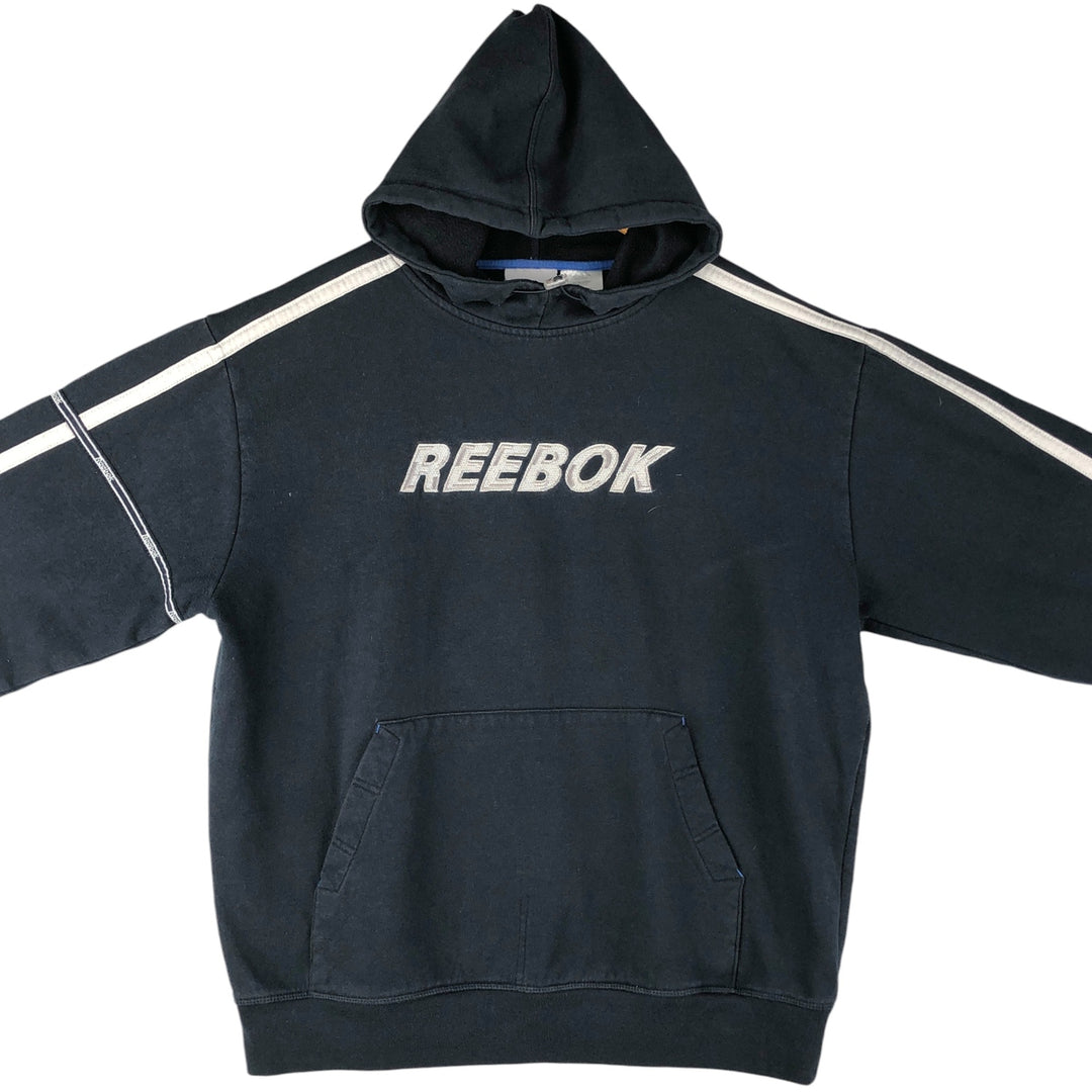 Reebok Sweat Pullover Hoodie Men's Size L polyester navy blue type Vintage Second Hand