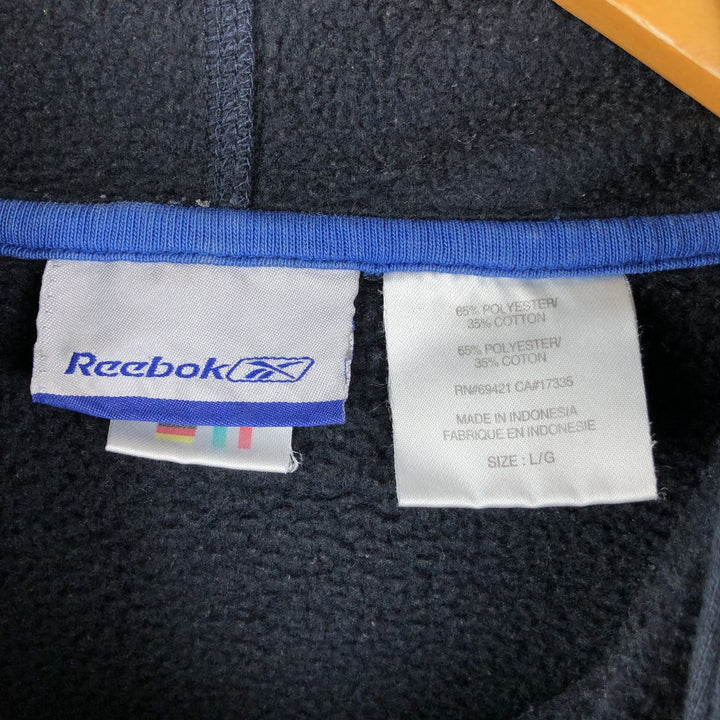 Reebok Sweat Pullover Hoodie Men's Size L polyester navy blue type Vintage Second Hand