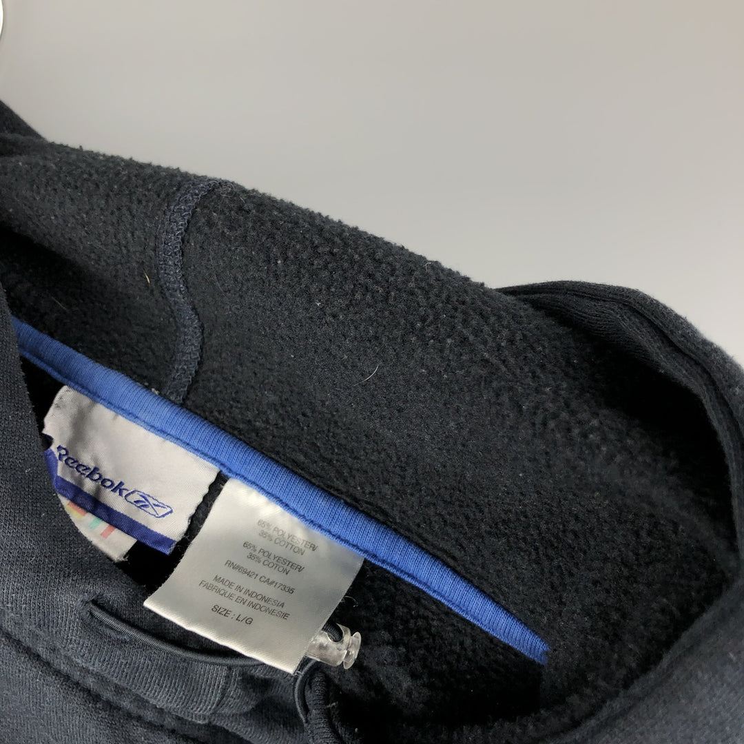 Reebok Sweat Pullover Hoodie Men's Size L polyester navy blue type Vintage Second Hand