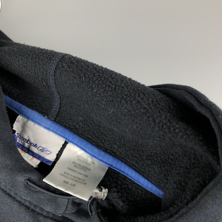 Reebok Sweat Pullover Hoodie Men's Size L polyester navy blue type Vintage Second Hand