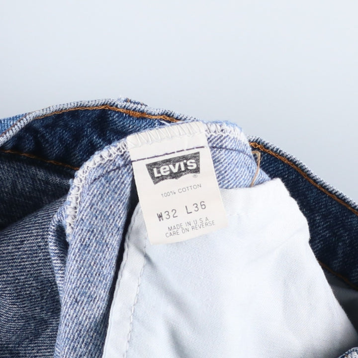 2000'S Levi's 550 Tapered Denim Pants, Made in USA, Men's Size W32 cotton Blue type light blue Vintage Second Hand