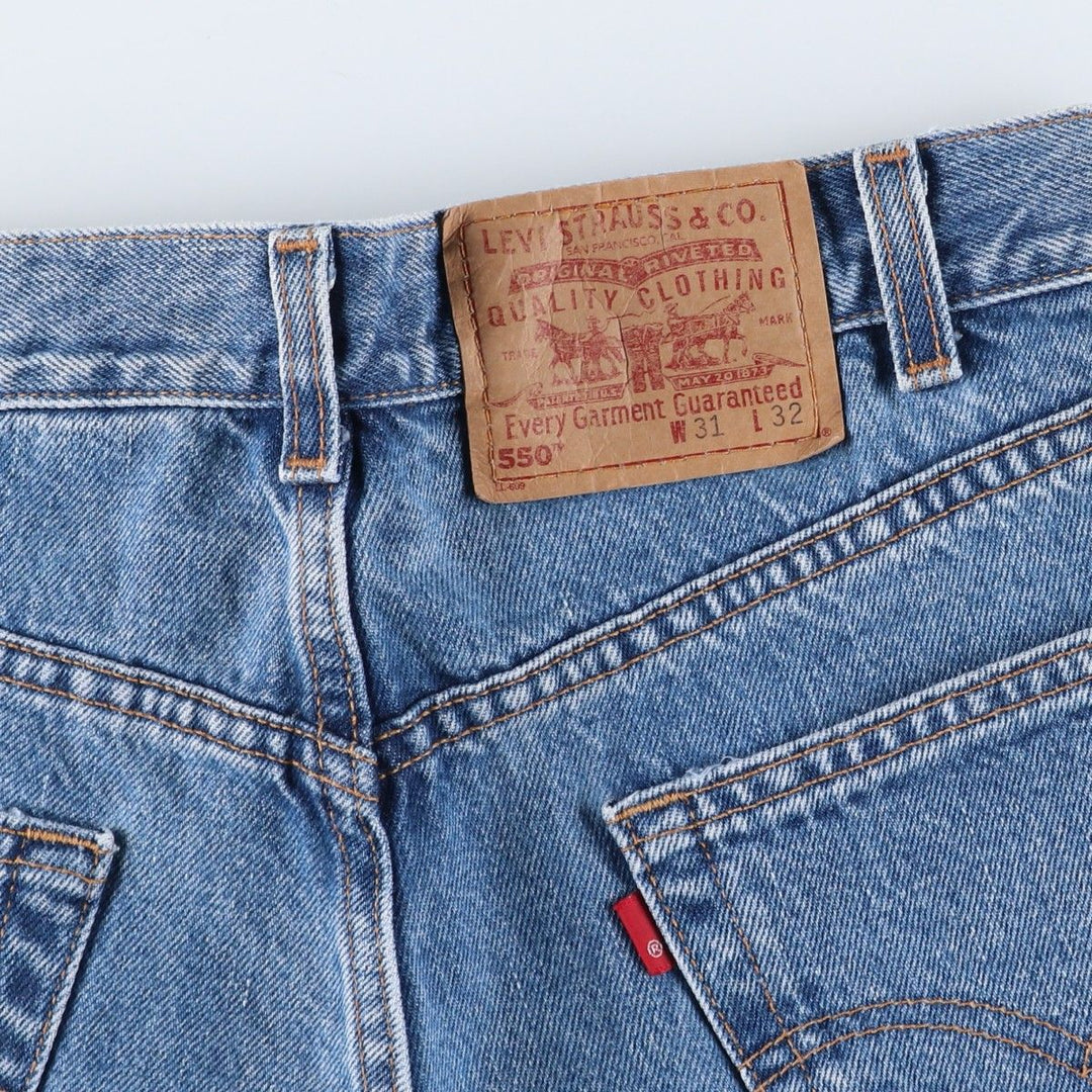 2000'S Levi's 550 Tapered Denim Pants, Made in USA, Men's, Size W29 cotton Blue type light blue Vintage Second Hand