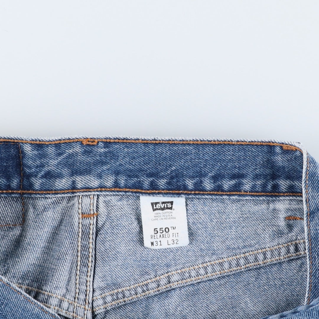 2000'S Levi's 550 Tapered Denim Pants, Made in USA, Men's, Size W29 cotton Blue type light blue Vintage Second Hand