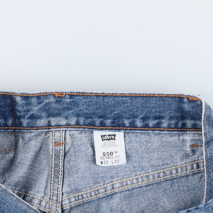 2000'S Levi's 550 Tapered Denim Pants, Made in USA, Men's, Size W29 cotton Blue type light blue Vintage Second Hand