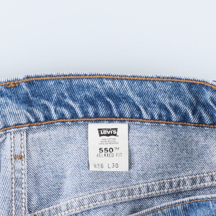 90'S Levi's 550 Relaxed Fit Tapered Denim Pants Made in USA Men's W35 Vintage cotton Blue type light blue Vintage Second Hand