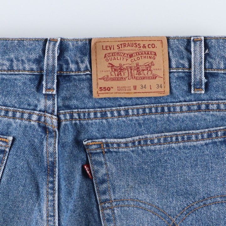 90'S Levi's 550 Relaxed Fit Tapered Denim Pants Made in USA Men's W32 Vintage cotton blue type Vintage Second Hand