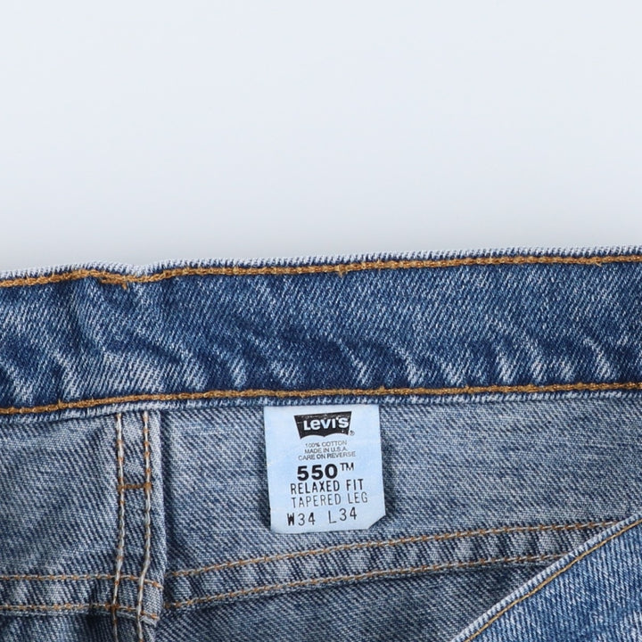 90'S Levi's 550 Relaxed Fit Tapered Denim Pants Made in USA Men's W32 Vintage cotton blue type Vintage Second Hand