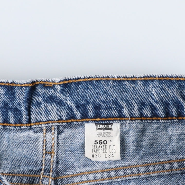 90'S Levi's 550 Relaxed Fit Tapered Denim Pants Made in USA Men's W34 Vintage cotton blue type Vintage Second Hand