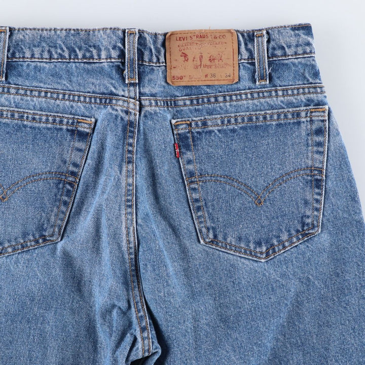 90'S Levi's 550 Relaxed Fit Tapered Denim Pants Made in USA Men's W34 Vintage cotton blue type Vintage Second Hand