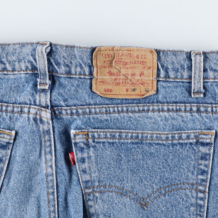 90s-00'S Levi's 550 Tapered Denim Pants, Made in USA, Men's Size 34 cotton Blue type light blue Vintage Second Hand