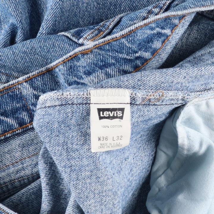 90s-00'S Levi's 550 Tapered Denim Pants, Made in USA, Men's Size 34 cotton Blue type light blue Vintage Second Hand