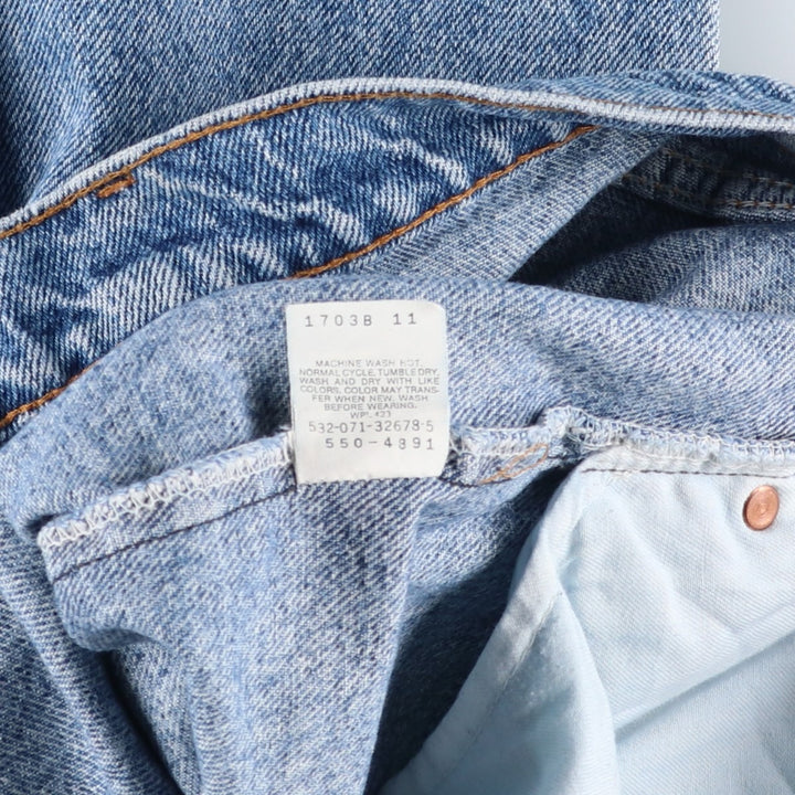 90s-00'S Levi's 550 Tapered Denim Pants, Made in USA, Men's Size 34 cotton Blue type light blue Vintage Second Hand