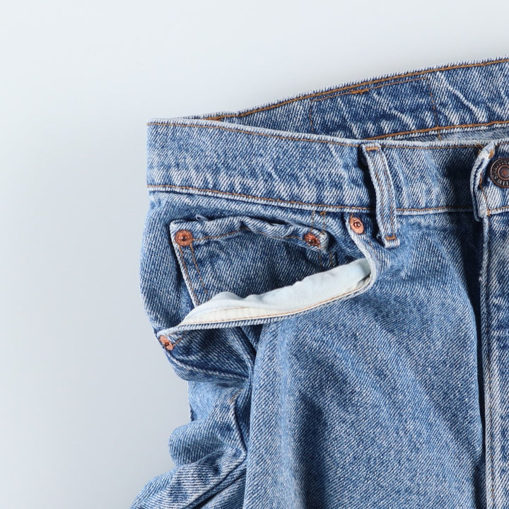 90s-00'S Levi's 550 Tapered Denim Pants, Made in USA, Men's Size 34 cotton Blue type light blue Vintage Second Hand