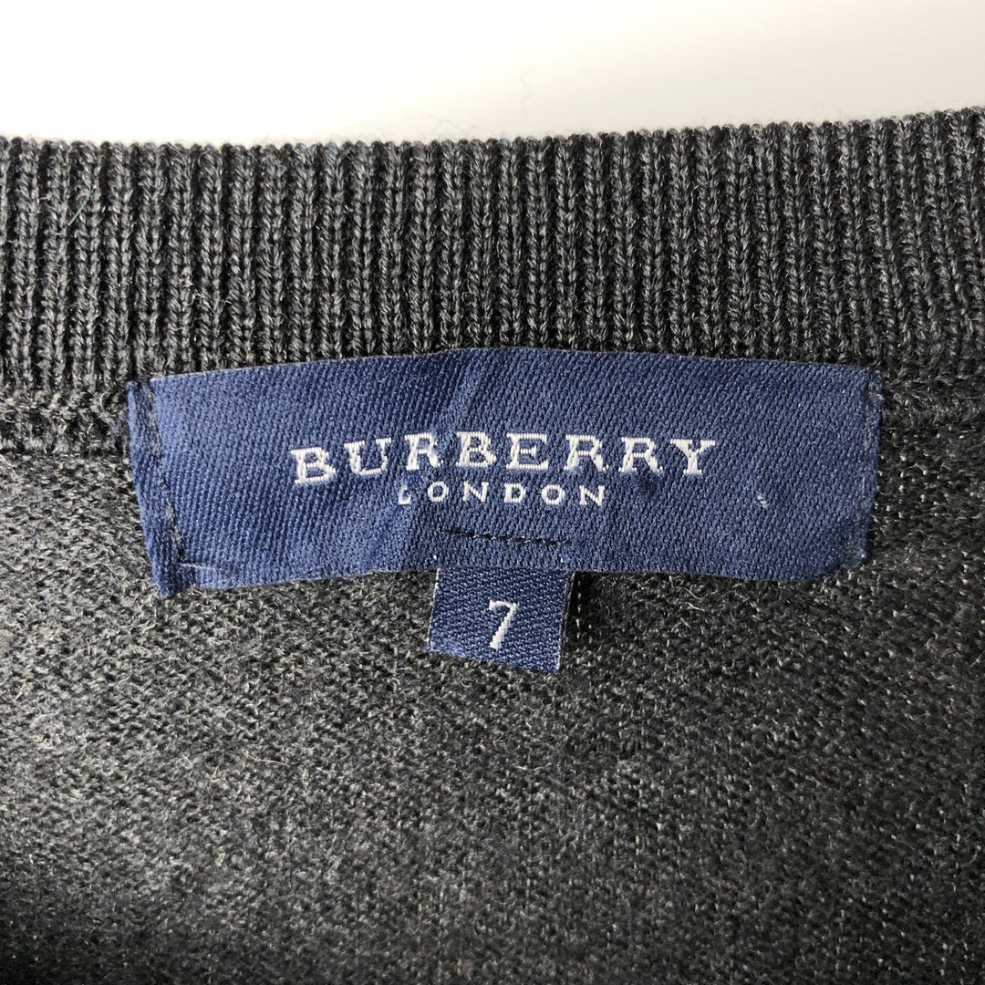 Burberry's London Merino Wool Knit Sweater, Made in Spain, Men's Size L Merino wool Charcoal Vintage Second Hand