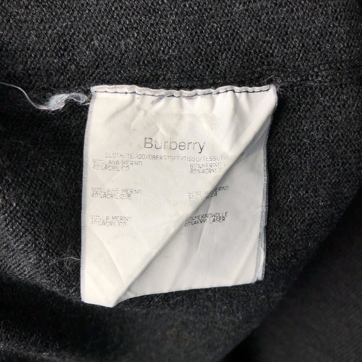 Burberry's London Merino Wool Knit Sweater, Made in Spain, Men's Size L Merino wool Charcoal Vintage Second Hand