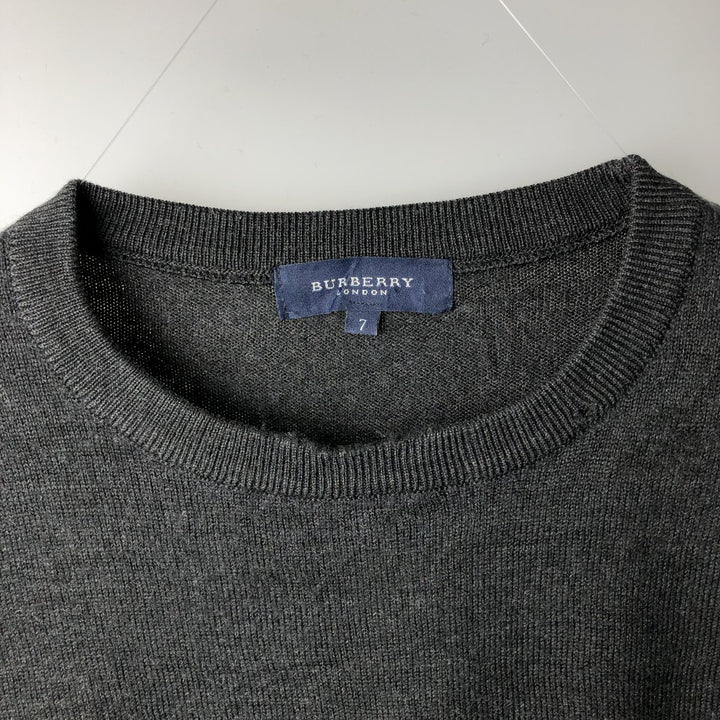 Burberry's London Merino Wool Knit Sweater, Made in Spain, Men's Size L Merino wool Charcoal Vintage Second Hand