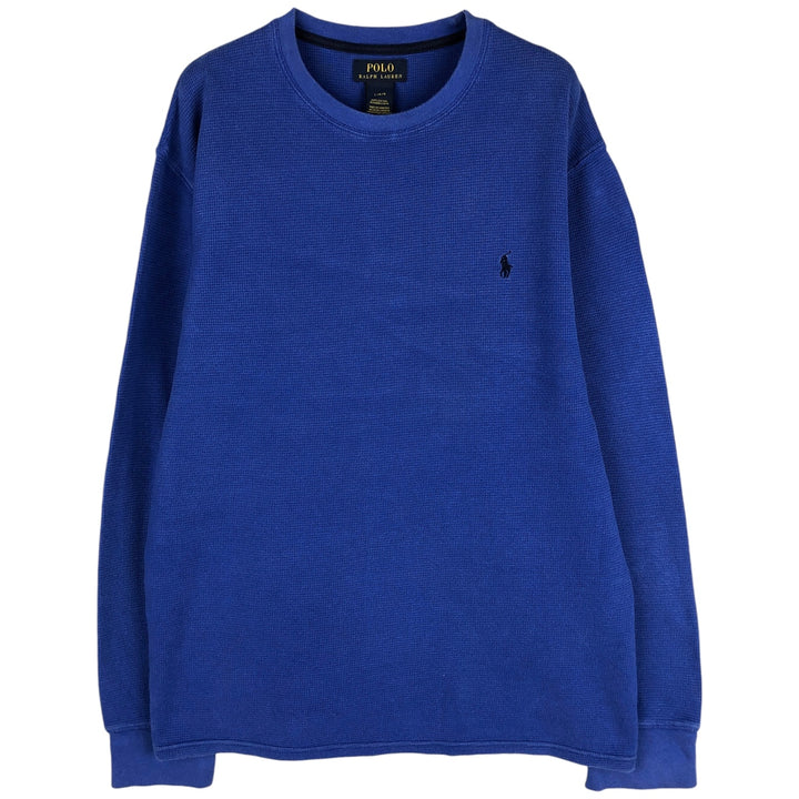 Ralph Lauren POLO RALPH LAUREN Thermal Long T-Shirt Men's Size L cotton blue type Vintage Second Hand