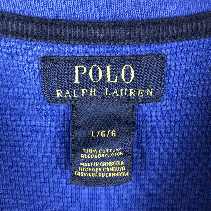 Ralph Lauren POLO RALPH LAUREN Thermal Long T-Shirt Men's Size L cotton blue type Vintage Second Hand