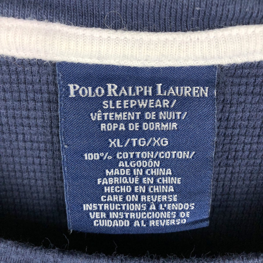 Ralph Lauren POLO RALPH LAUREN Thermal Long T-Shirt Men's XL cotton navy blue type Vintage Second Hand