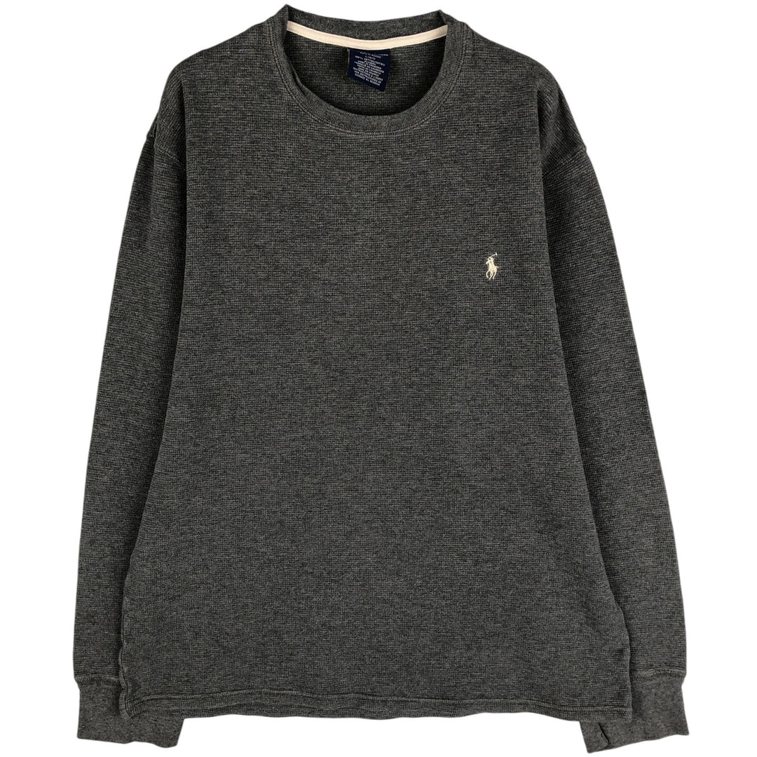 Ralph Lauren POLO RALPH LAUREN SLEEPWEAR Thermal Long T-Shirt, Men's Size L cotton gray type Vintage Second Hand