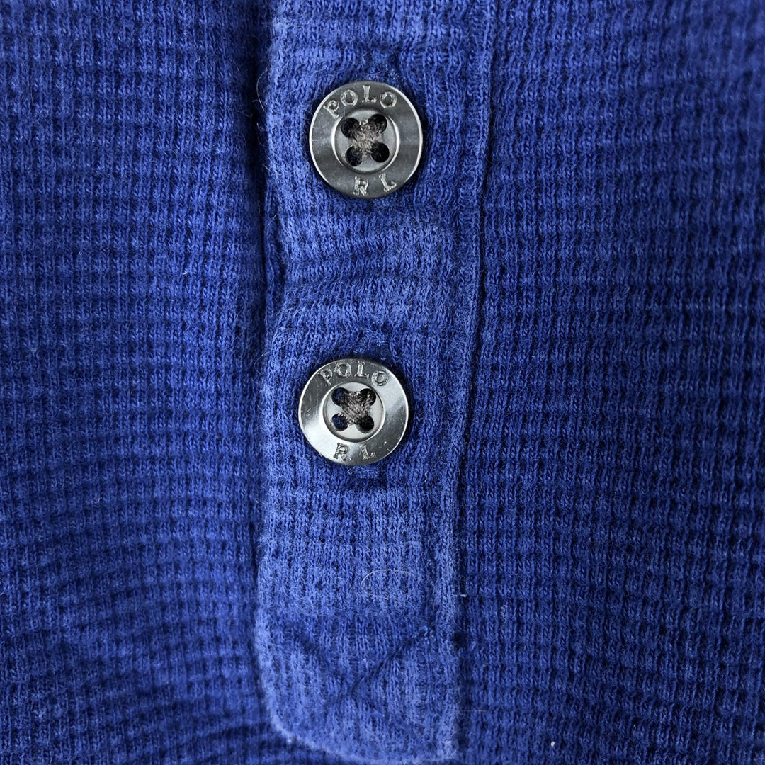 Ralph Lauren Thermal T-Shirt, Waffle, Men's Size Small cotton blue type Vintage Second Hand