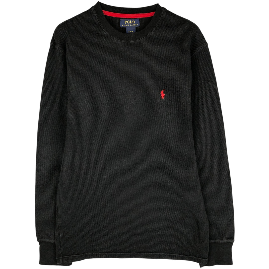 Ralph Lauren POLO RALPH LAUREN Thermal Long T-Shirt, Men's Size M cotton black type Vintage Second Hand