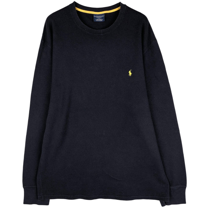 Ralph Lauren POLO RALPH LAUREN SLEEPWEAR Thermal Long T-shirt Waffle Men's XL cotton navy blue type Vintage Second Hand