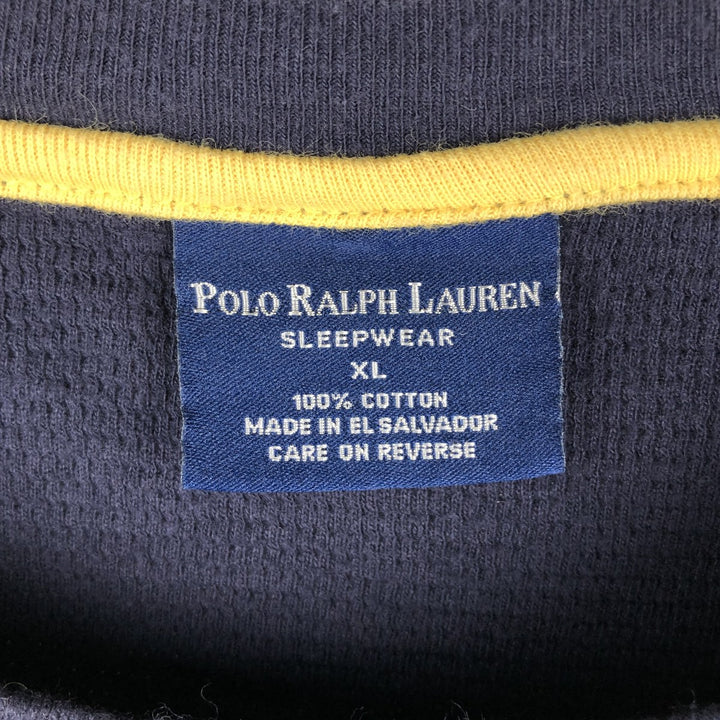 Ralph Lauren POLO RALPH LAUREN SLEEPWEAR Thermal Long T-shirt Waffle Men's XL cotton navy blue type Vintage Second Hand