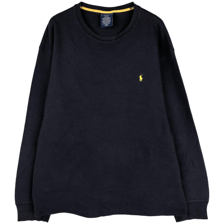 Ralph Lauren POLO RALPH LAUREN SLEEPWEAR Thermal Long T-shirt Waffle Men's XL cotton navy blue type Vintage Second Hand