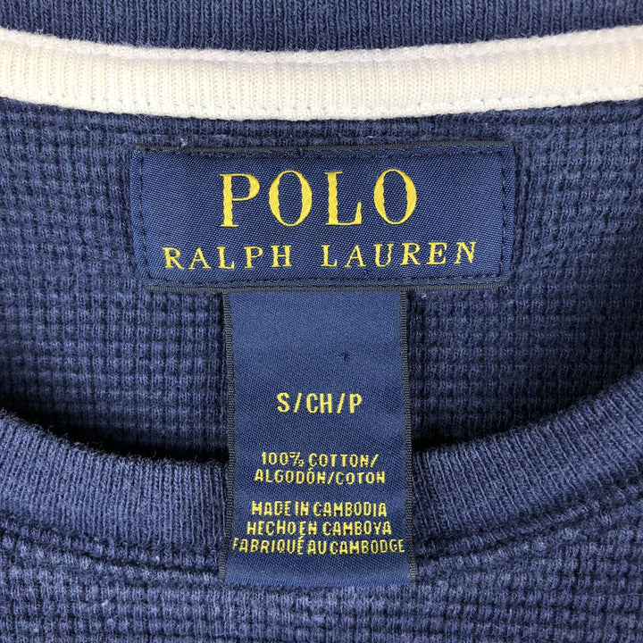 Ralph Lauren POLO RALPH LAUREN Thermal Long T-shirt Men's S size cotton navy blue type Vintage Second Hand