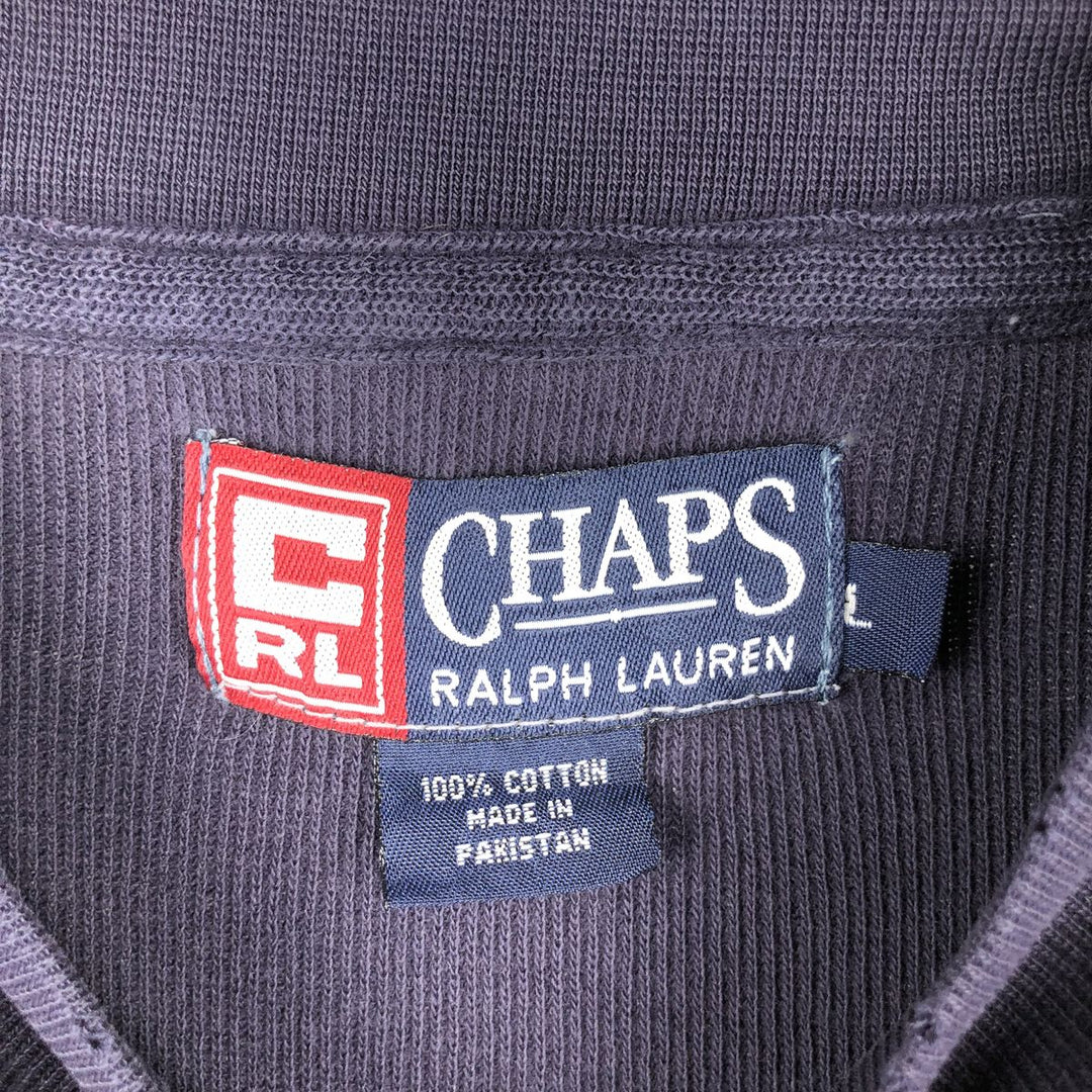 Ralph Lauren CHAPS Thermal T-shirt, waffle, men's size L cotton navy blue type Vintage Second Hand