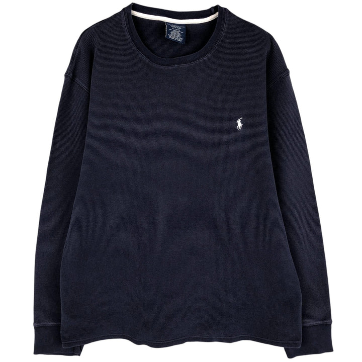 Ralph Lauren POLO RALPH LAUREN SLEEPWEAR Thermal Long T-Shirt, Men's XL cotton navy blue type Vintage Second Hand