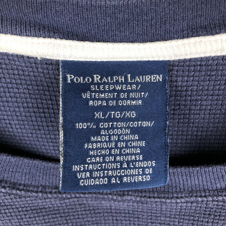 Ralph Lauren POLO RALPH LAUREN SLEEPWEAR Thermal Long T-Shirt, Men's XL cotton navy blue type Vintage Second Hand