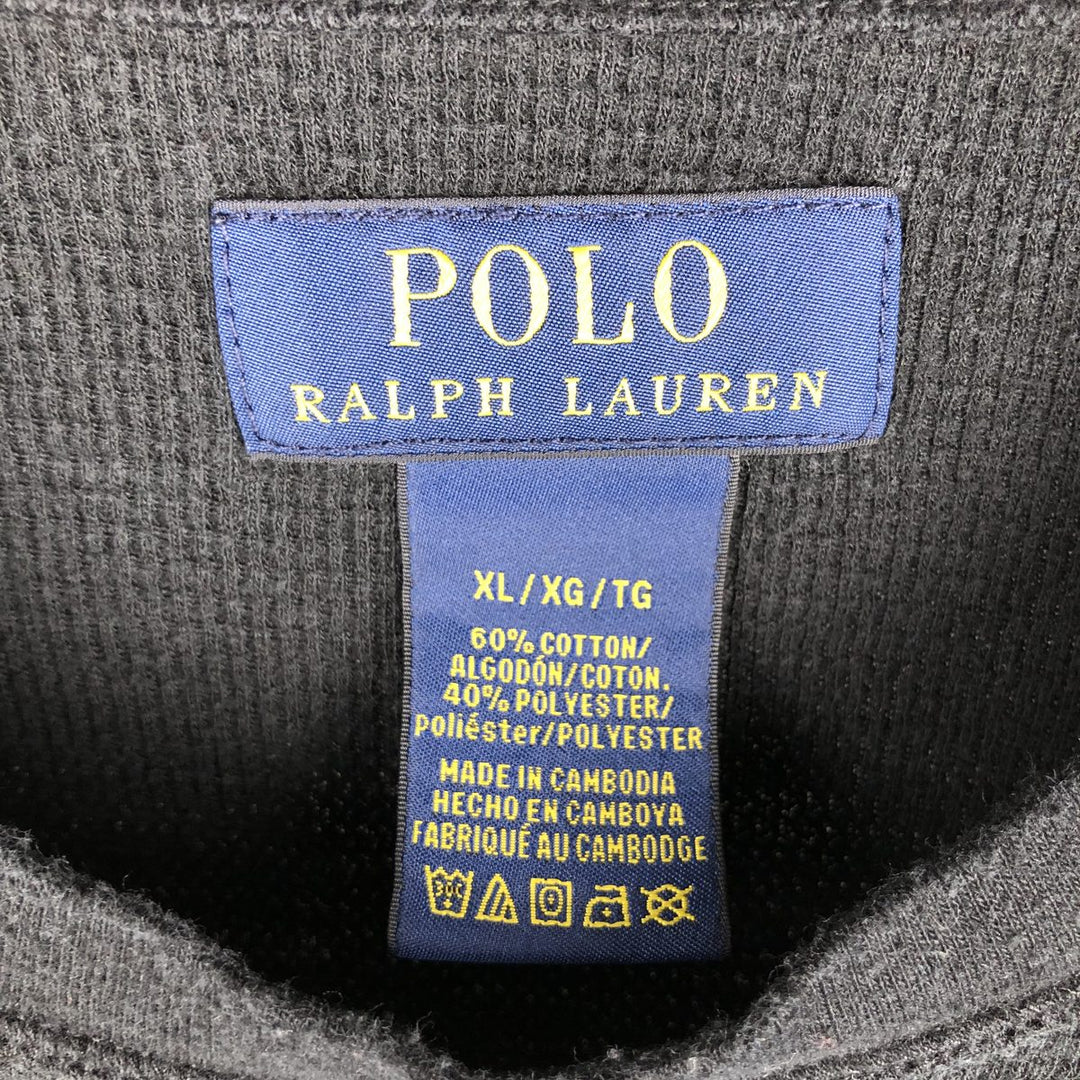 Ralph Lauren POLO RALPH LAUREN SLEEPWEAR Thermal Long T-Shirt, Men's XL cotton black type Vintage Second Hand
