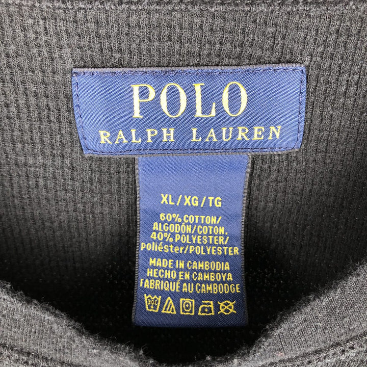 Ralph Lauren POLO RALPH LAUREN SLEEPWEAR Thermal Long T-Shirt, Men's XL cotton black type Vintage Second Hand