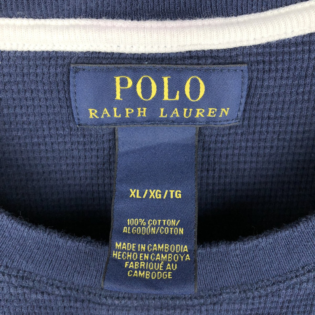 Ralph Lauren POLO RALPH LAUREN Thermal Long T-Shirt Men's XL cotton navy blue type Vintage Second Hand