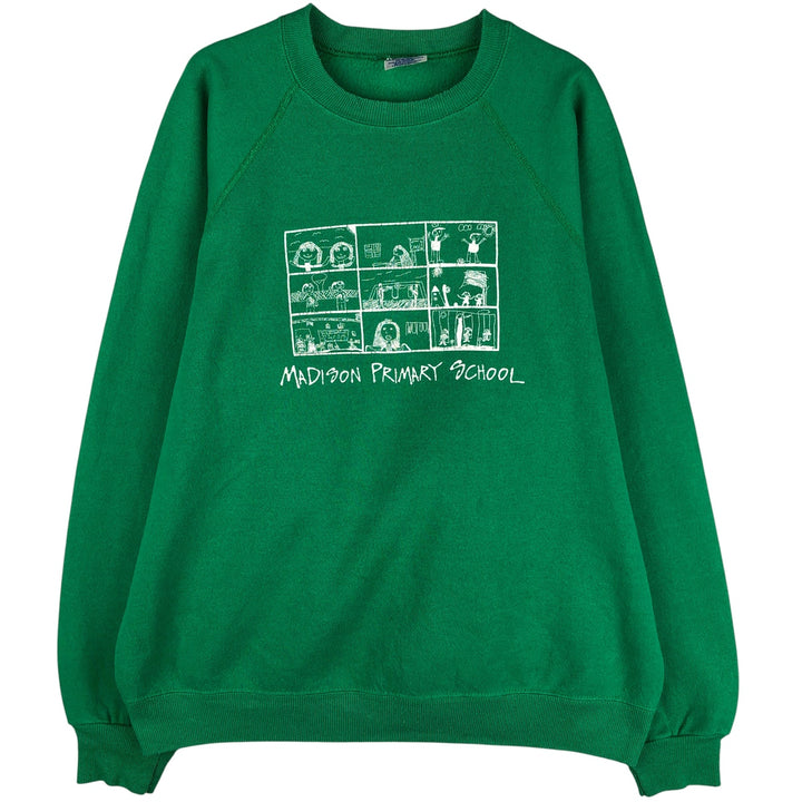 90'S Hanes ACTIVEWEAR Printed Sweatshirt Trainer Made in USA Men's XL Vintage cotton green type Vintage Second Hand