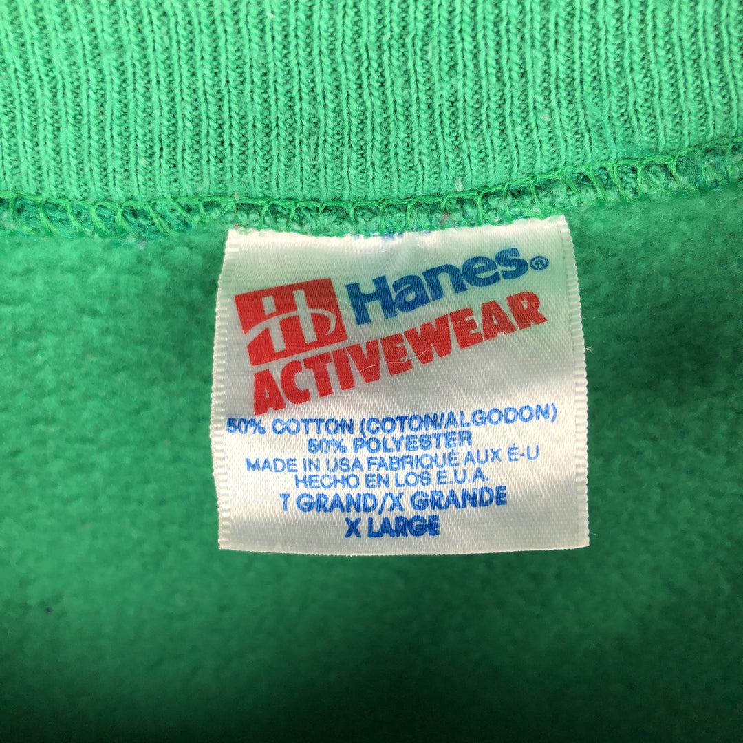 90'S Hanes ACTIVEWEAR Printed Sweatshirt Trainer Made in USA Men's XL Vintage cotton green type Vintage Second Hand