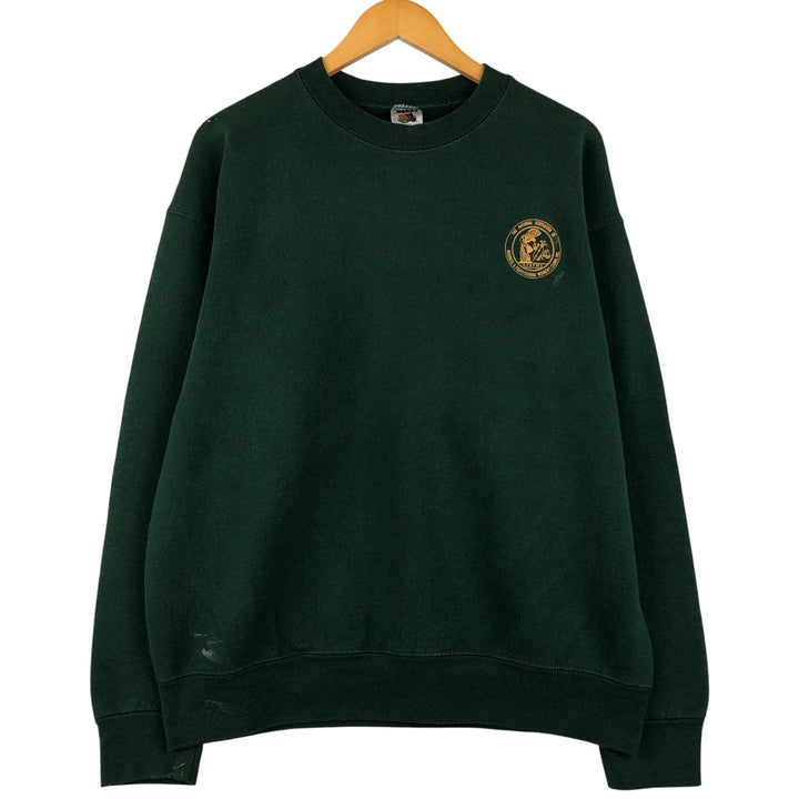 90'S Fruit of the Loom printed sweatshirt, made in the USA, men's XL size, vintage cotton Green type dark green Vintage Second Hand