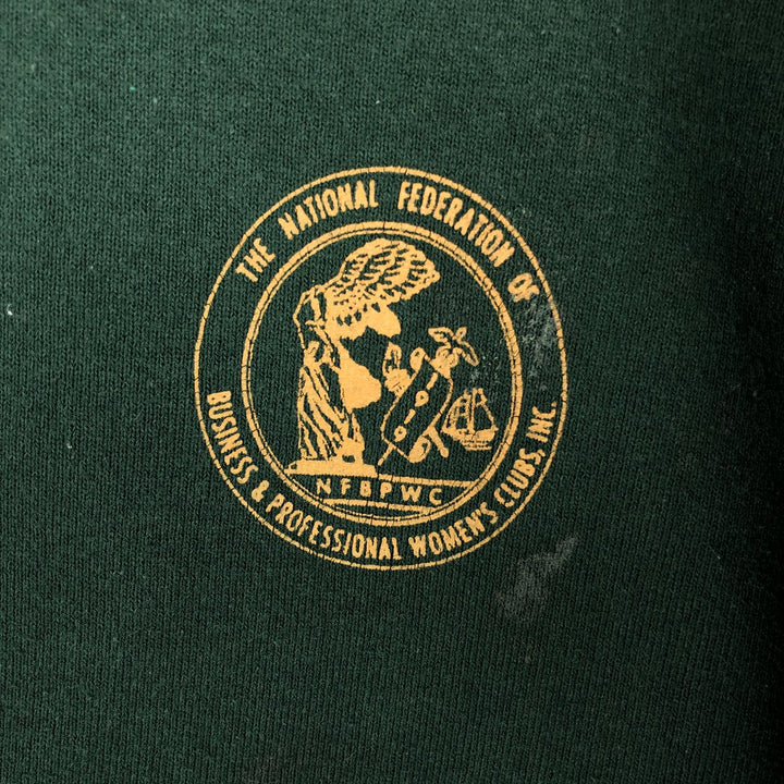 90'S Fruit of the Loom printed sweatshirt, made in the USA, men's XL size, vintage cotton Green type dark green Vintage Second Hand
