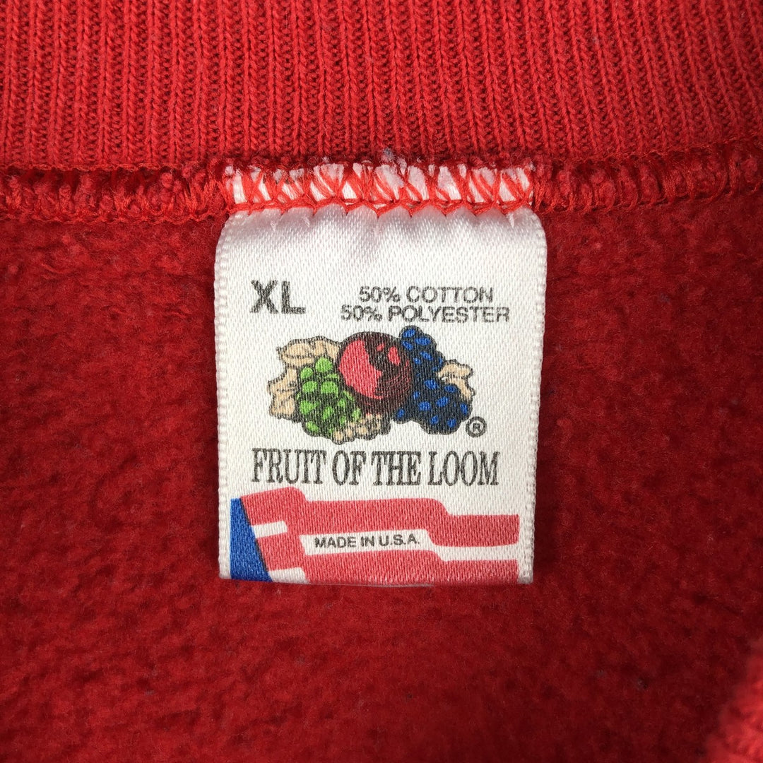 Vintage 90'S Fruit of the Loom Norway print sweatshirt, Made in USA, Men's XL cotton red type Vintage Second Hand