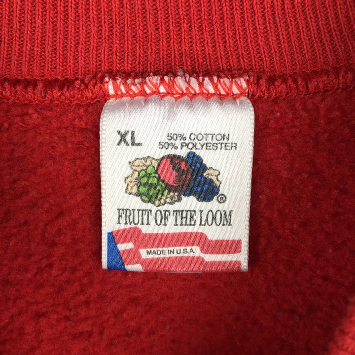 Vintage 90'S Fruit of the Loom Norway print sweatshirt, Made in USA, Men's XL cotton red type Vintage Second Hand
