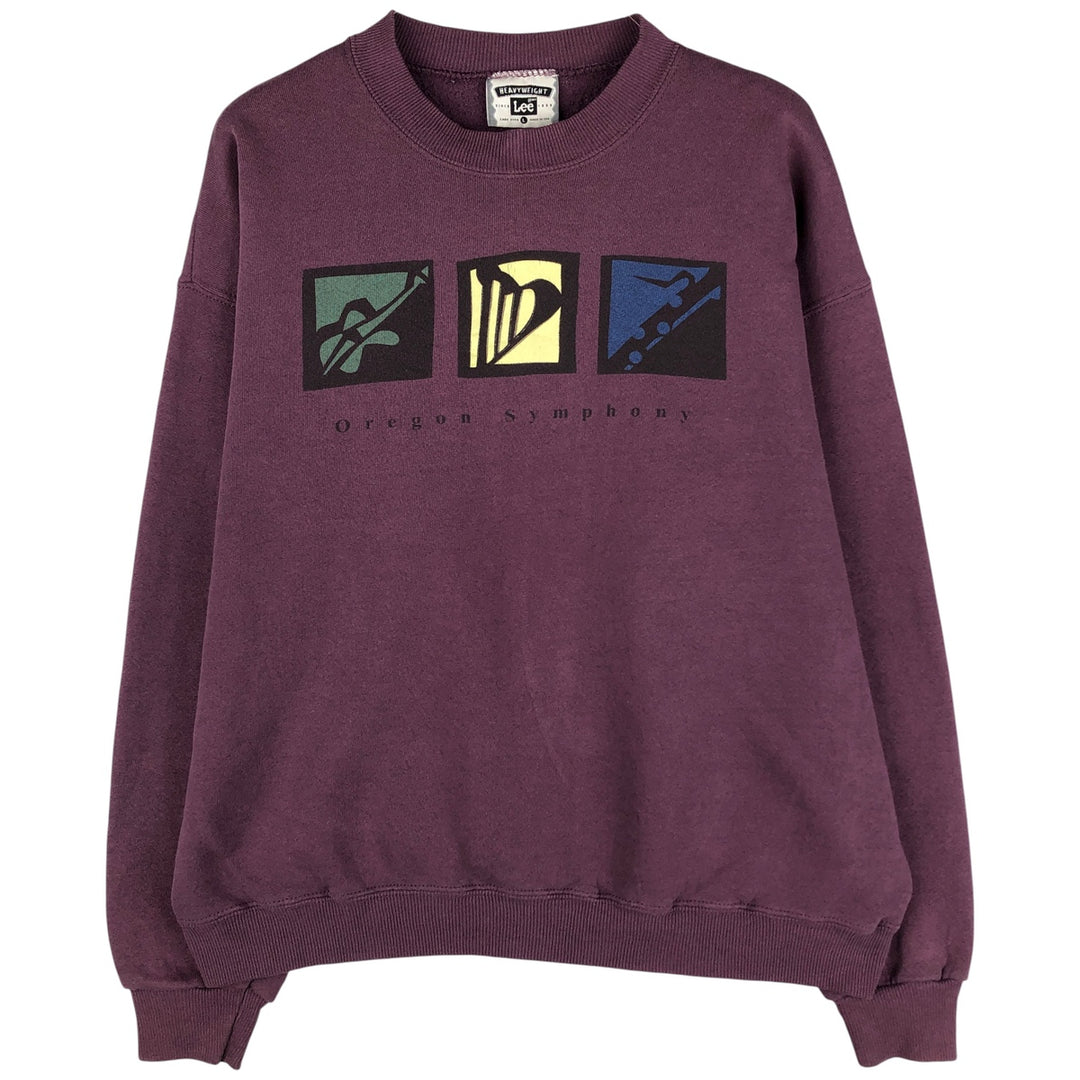 Vintage 90'S Lee printed sweatshirt, made in USA, size L for men cotton purple type Vintage Second Hand
