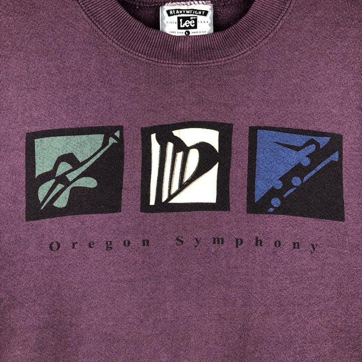 Vintage 90'S Lee printed sweatshirt, made in USA, size L for men cotton purple type Vintage Second Hand