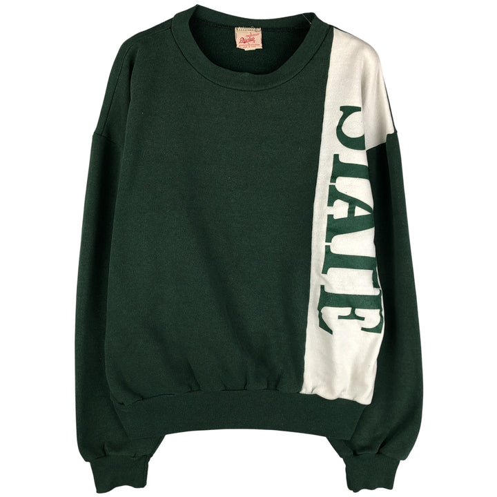 THE GREAT DIVLIDE Two-Tone Print Sweatshirt, Made in USA, Men's Size L, Vintage cotton Green type dark green Vintage Second Hand