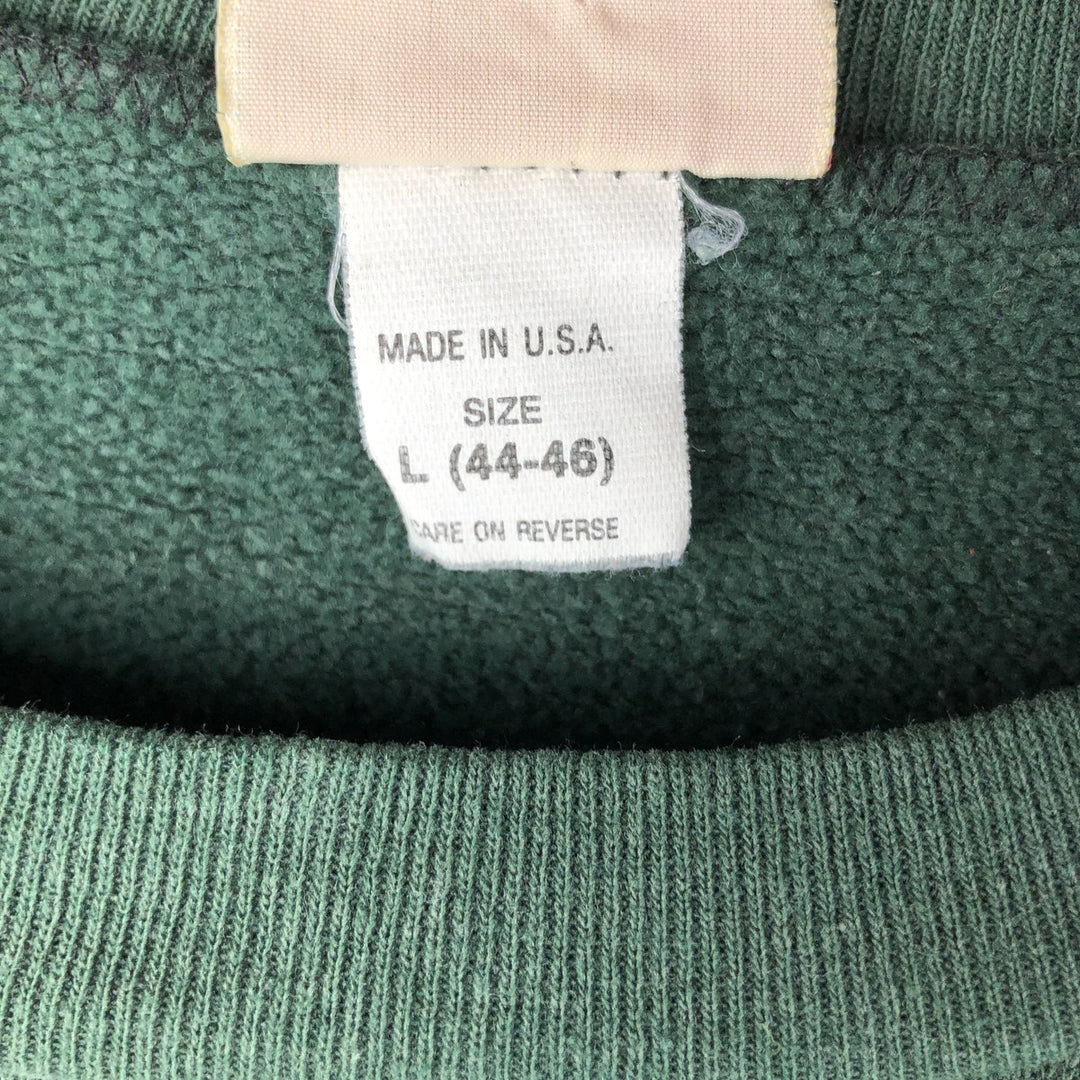 THE GREAT DIVLIDE Two-Tone Print Sweatshirt, Made in USA, Men's Size L, Vintage cotton Green type dark green Vintage Second Hand