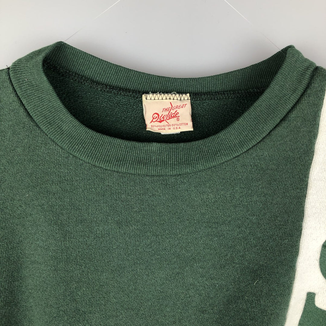 THE GREAT DIVLIDE Two-Tone Print Sweatshirt, Made in USA, Men's Size L, Vintage cotton Green type dark green Vintage Second Hand