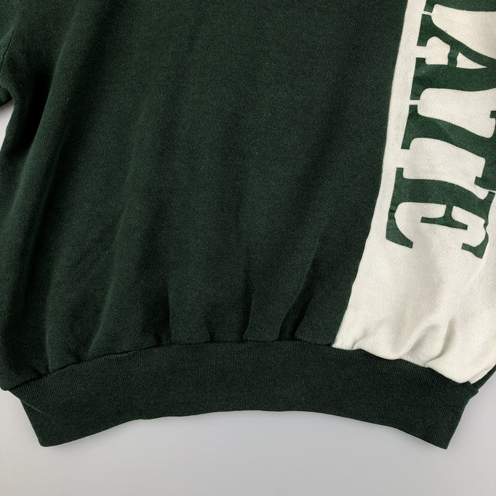 THE GREAT DIVLIDE Two-Tone Print Sweatshirt, Made in USA, Men's Size L, Vintage cotton Green type dark green Vintage Second Hand