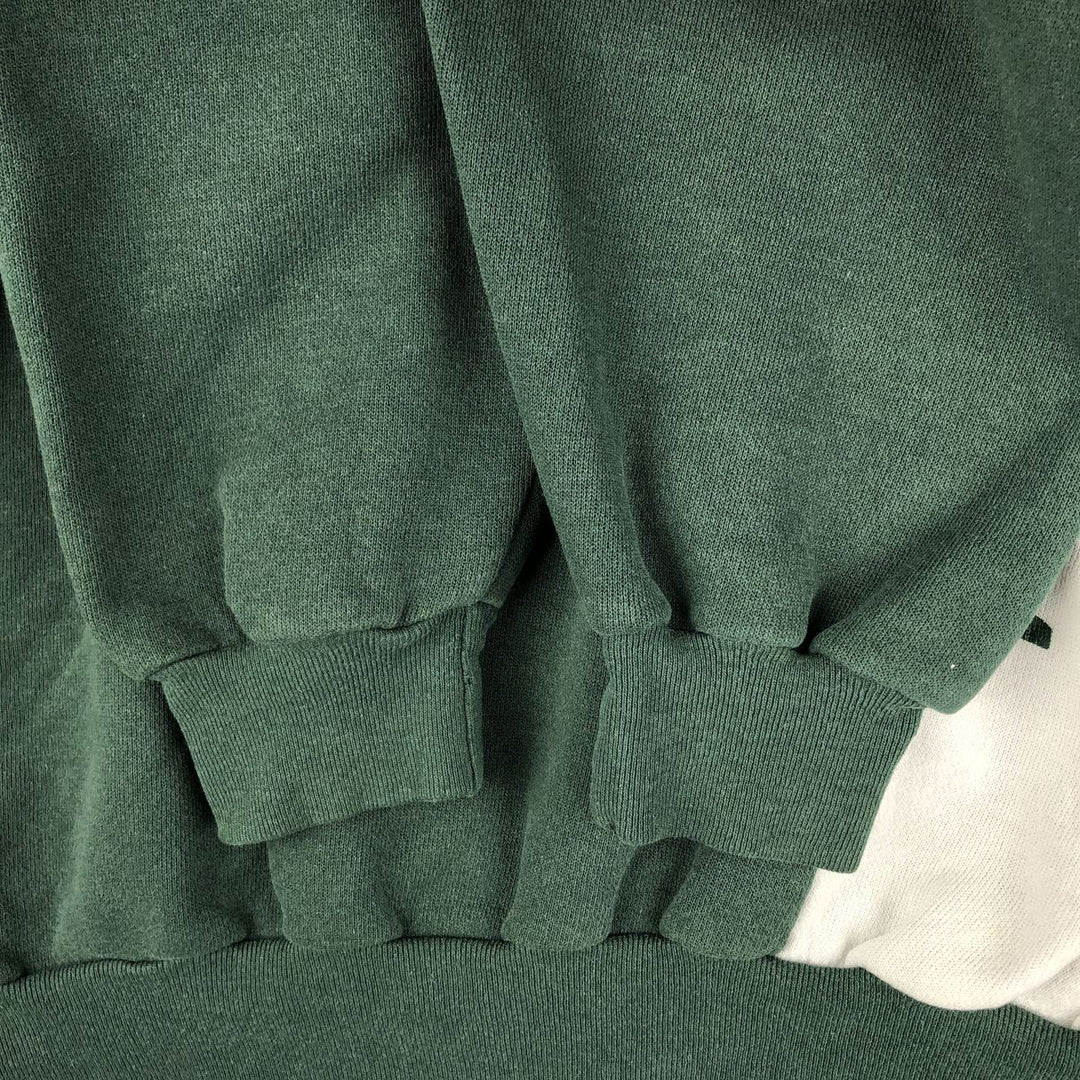 THE GREAT DIVLIDE Two-Tone Print Sweatshirt, Made in USA, Men's Size L, Vintage cotton Green type dark green Vintage Second Hand