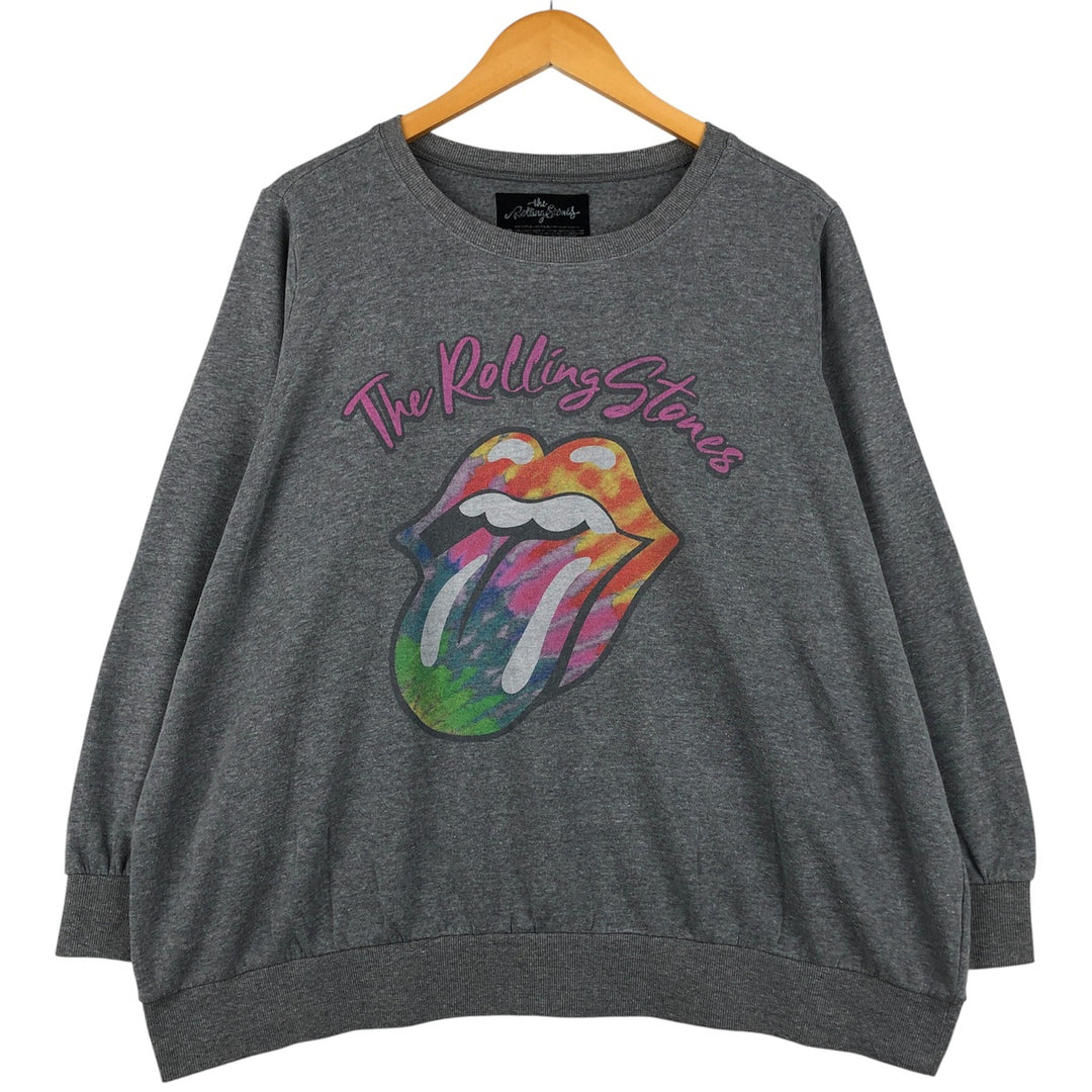 THE ROLLING STONES band sweatshirt, men's size XL cotton gray type Vintage Second Hand